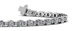 Alternating Diamond  Tennis Bracelet with 4.38 ct.(finished) 1.7mm, 3.1mm