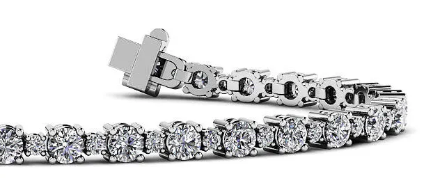 Alternating Diamond  Tennis Bracelet with 4.38 ct.(finished) 1.7mm, 3.1mm