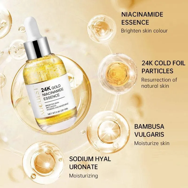 Anti-Wrinkle. Golden Glow Radiant Skin Essence: Timeless Beauty Serum