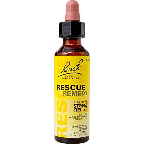 BACH RESCUE REMEDY ORIGINAL NATURAL STRESS RELIEF FLOWER ESSENCE, DROPPER, 20 ML