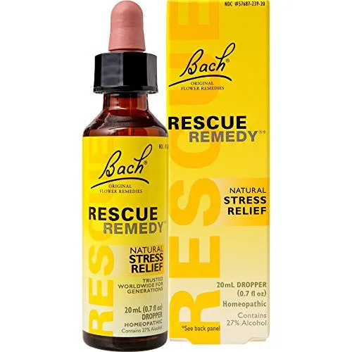 BACH RESCUE REMEDY ORIGINAL NATURAL STRESS RELIEF FLOWER ESSENCE, DROPPER, 20 ML