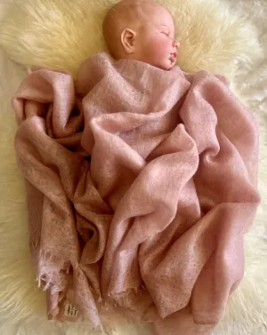 Cashmere Baby Blanket Hand-loomed Rose