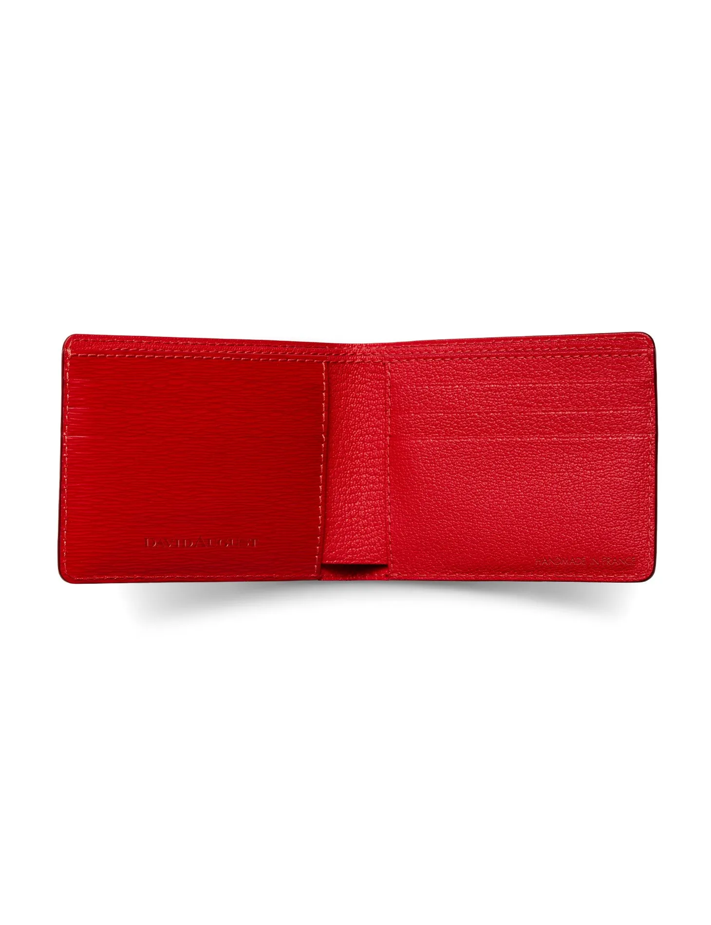 David August Luxury Genuine Épi Leather Bi-Fold Wallet