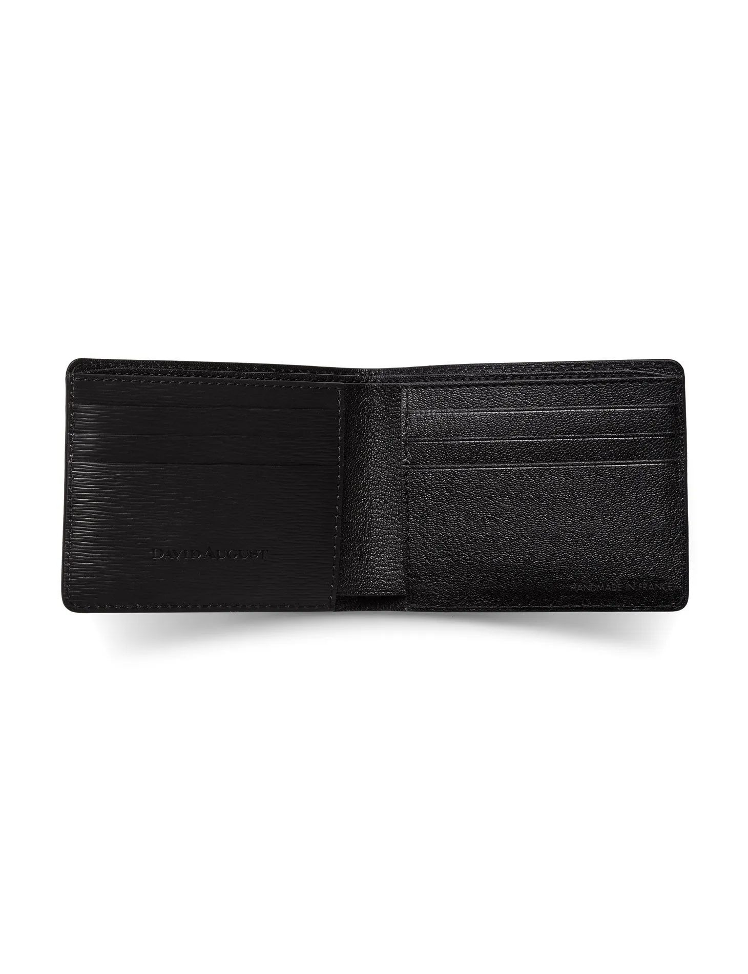 David August Luxury Genuine Épi Leather Bi-Fold Wallet