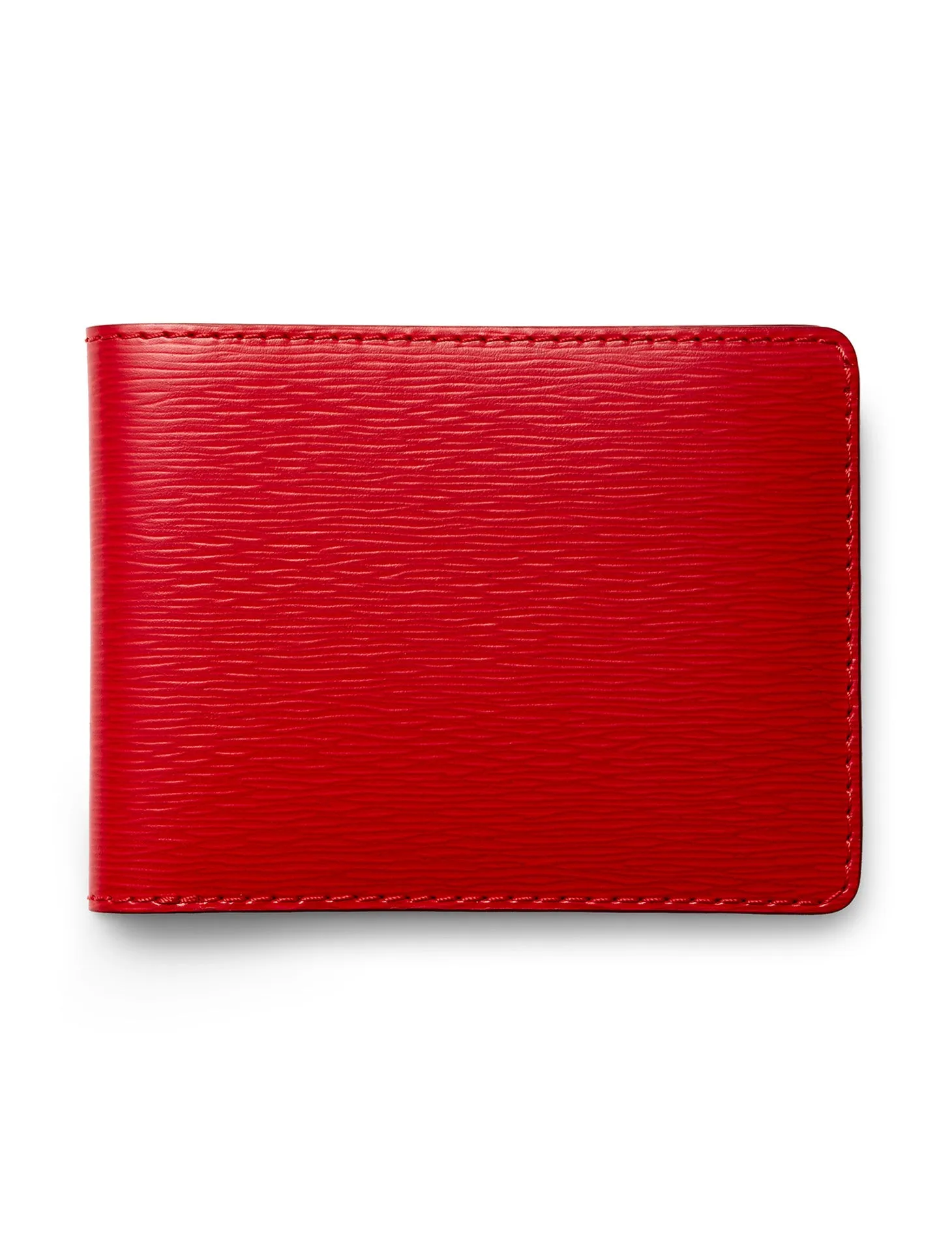 David August Luxury Genuine Épi Leather Bi-Fold Wallet