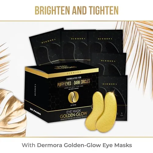 DERMORA Golden Glow Under Eye Patches | 20 Pairs