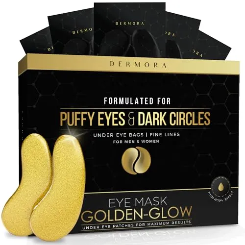 DERMORA Golden Glow Under Eye Patches | 20 Pairs