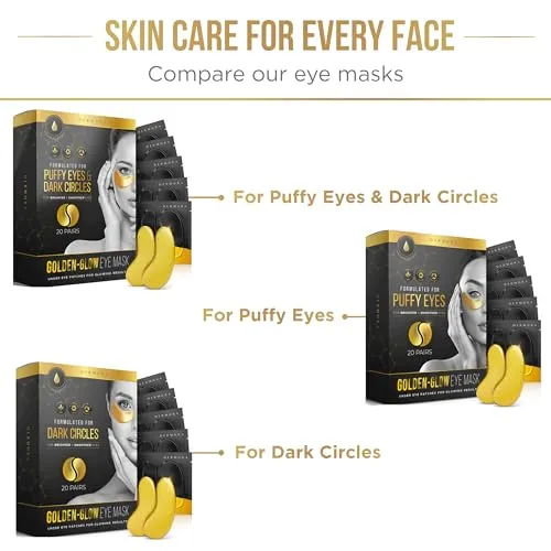 DERMORA Golden Glow Under Eye Patches | 20 Pairs