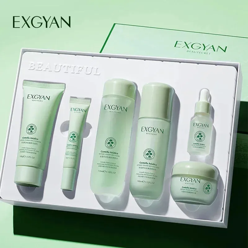 Exgyan Centella Asiatica Polypeptide Skin Care Set Moisturizing Oil-controlling Face Serum Cream Ascorbic Acid Essence