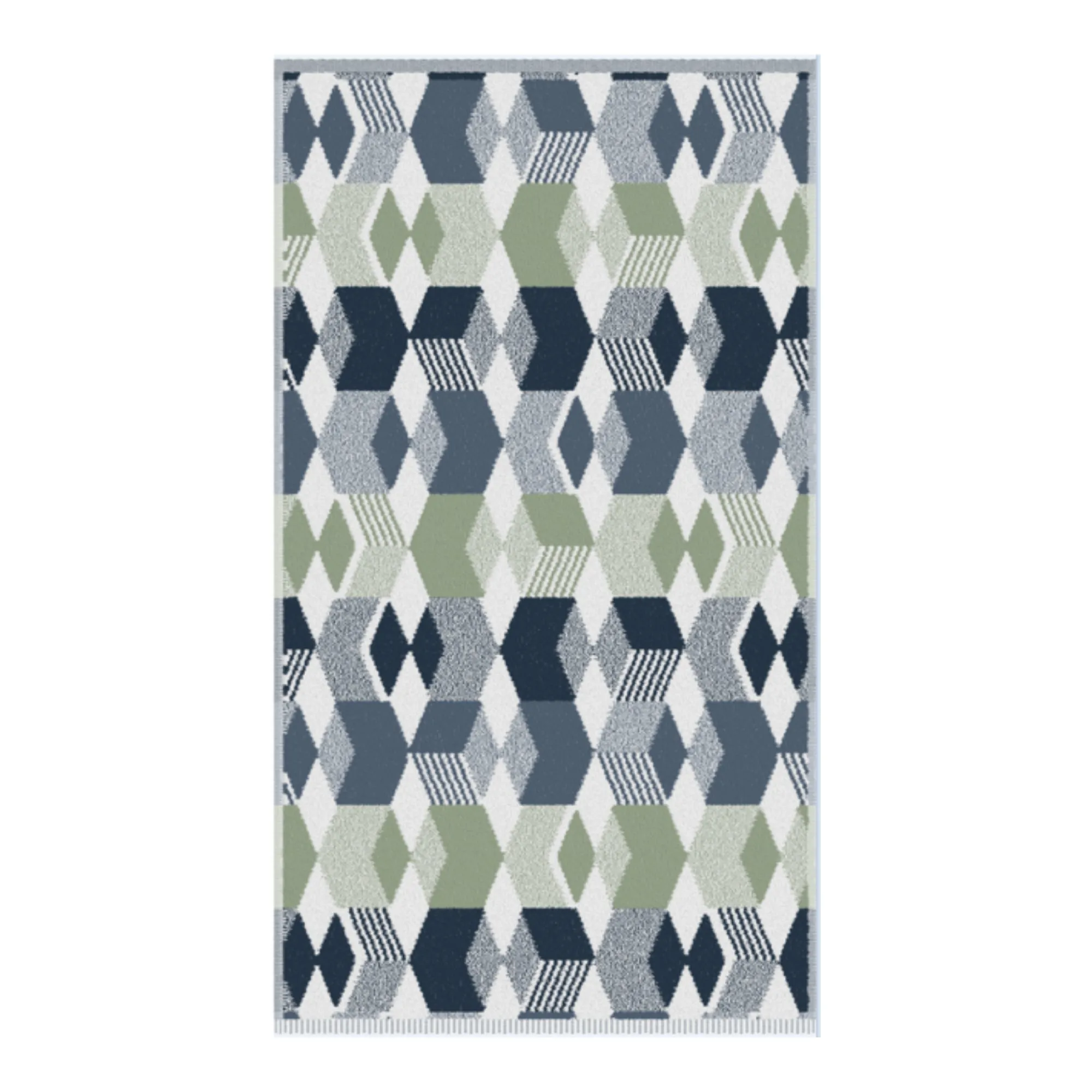 Fusion Hexagon Hand Towel - 2 Pack - Navy