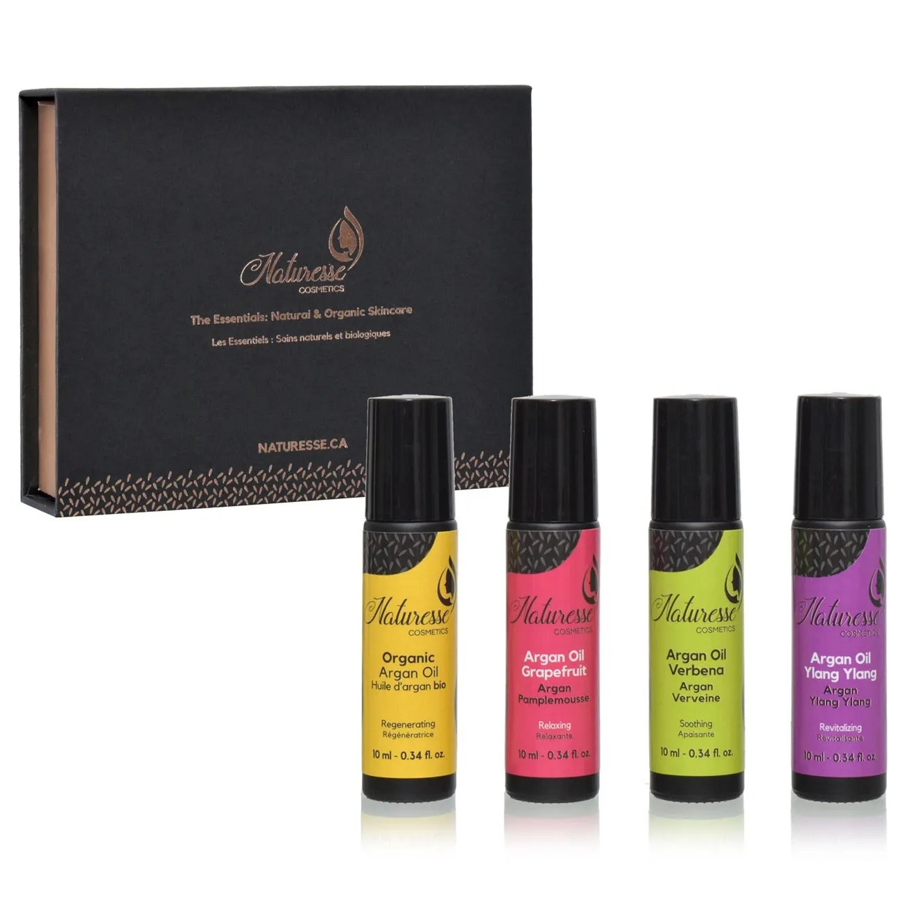 Gift set "The Essentials" 4 argan oil roll-on applicators.