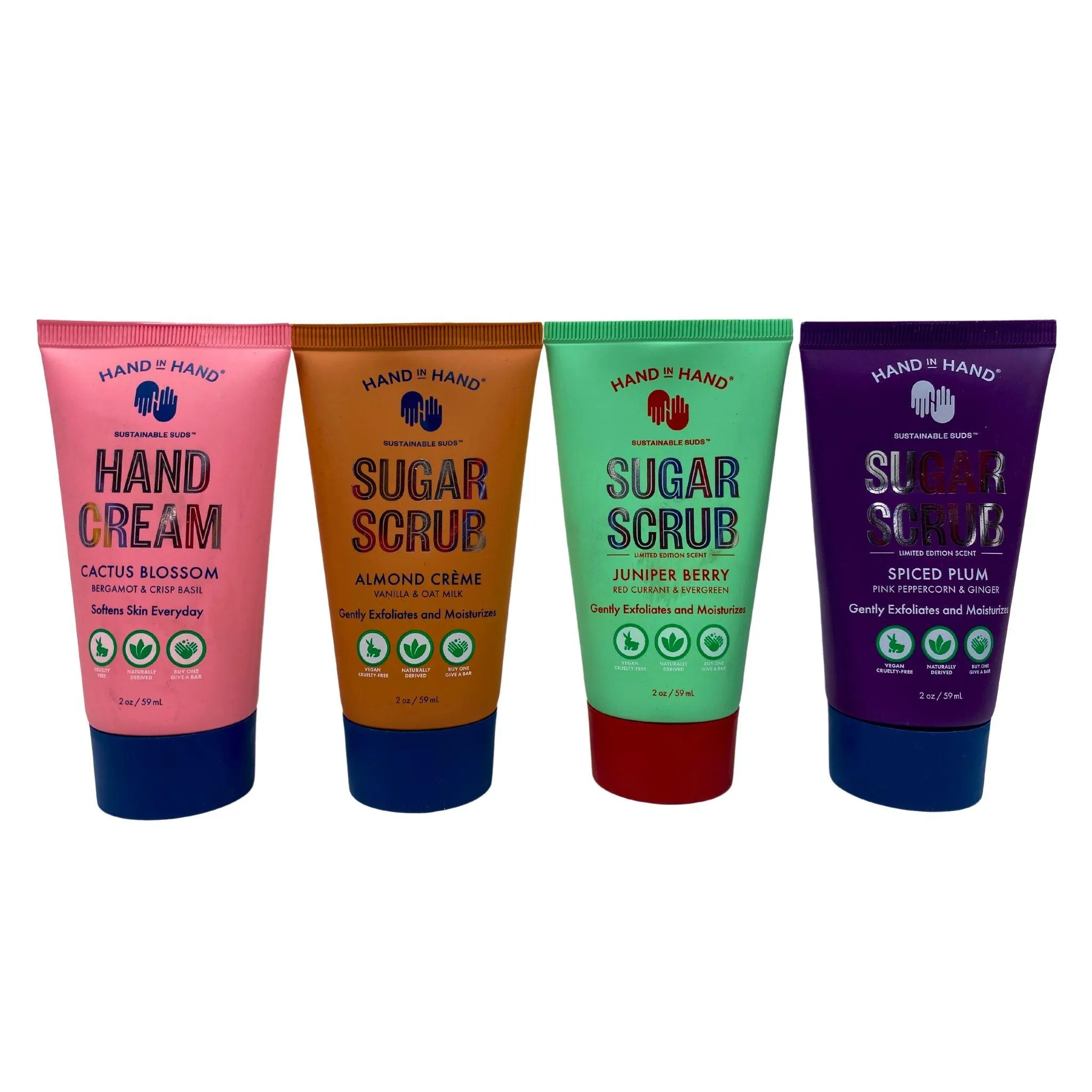 Hand In Hand Mix Assorted Scents Sugar Scrub & Hand Cream 2OZ (60 Pcs Lot)