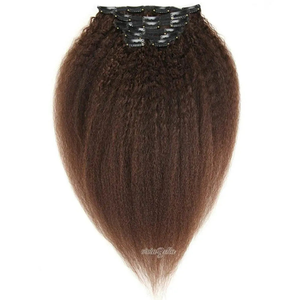 Kinky Straight Clip-In Virgin Human Hair Extensions