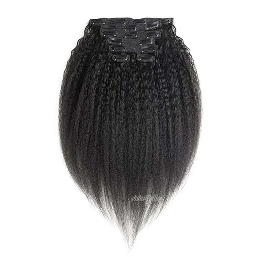 Kinky Straight Clip-In Virgin Human Hair Extensions