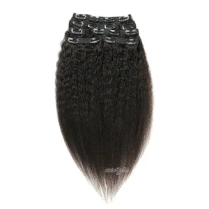 Kinky Straight Clip-In Virgin Human Hair Extensions