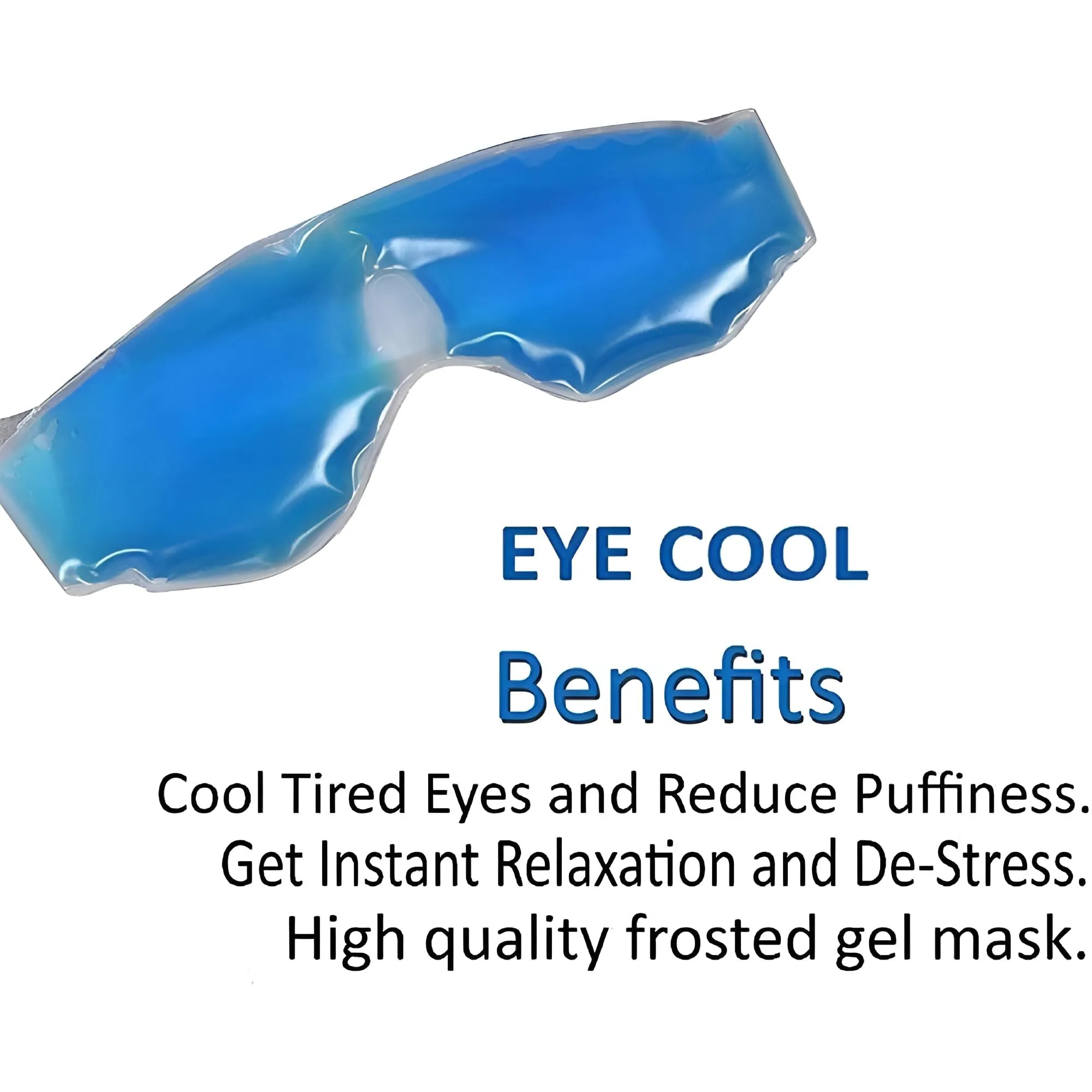 Kuber Industries Eye Mask | Eye Mask with Cooling Gel | Eye Mask for Dark Circles | Eye Cooling Gel Pad | Reusable Eye Mask | Pain Relief | Eye Cooling Gel | Blue