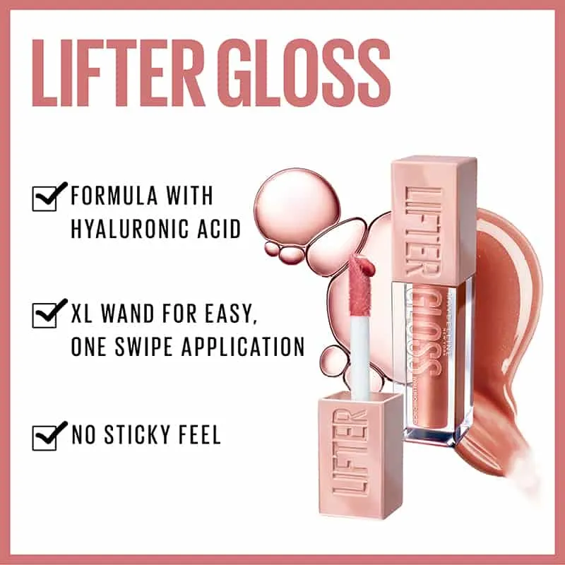 Maybelline Lifter Gloss Plumping Hydrating Lip Gloss with Hyaluronic Acid