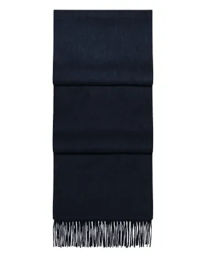 Unisex Doubleface Woven Cashmere Scarf Navy Blue